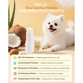 GJYC PET Dog Nose Protector Balm – Moisturizing Sun Protection with Shea Butter & Vitamin E, UV Test Patch Included – Natural & Safe for Sensitive Skin