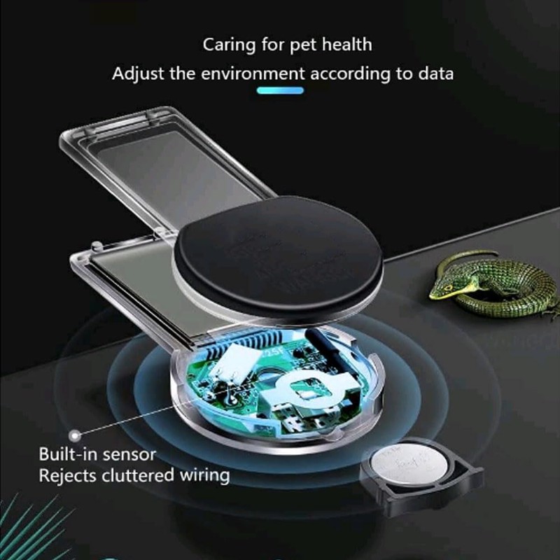 WANGCL Electronic Reptile Hygrometer Waterproof Real Time Lizard Crawler Box