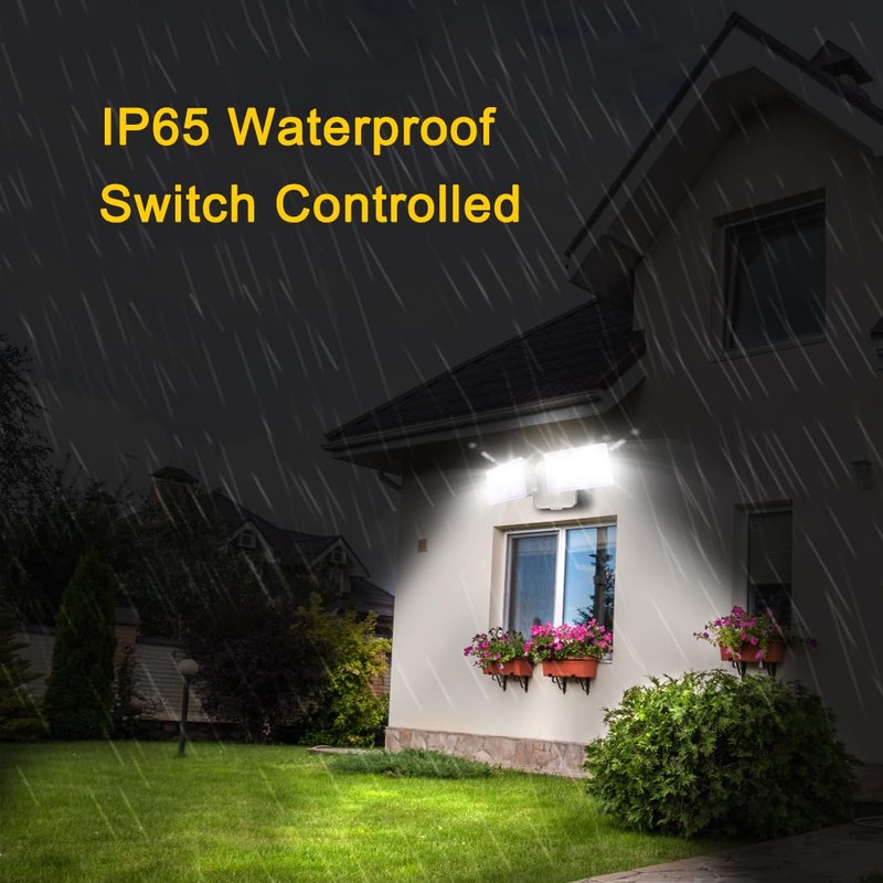 EMANER Exterior Dimmable Security Lights, Switch-Controlled Flood Light, Hardwired 24-Watt