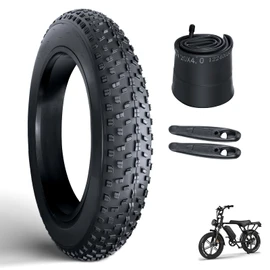 OUXI 20x4.0 Fat Tire Tube, Puncture Resistant Folding MTB Replacement Tire, 20x4.0 Fat Tyre for MTB and Ebikes, All-Terrain Directional Tread Bicycle Tires and Tubes