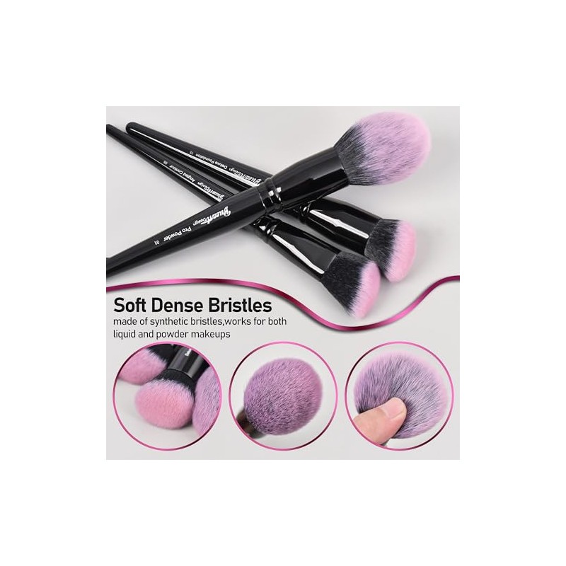 Bueart Design Juego de Brochas de Maquillaje Pro Deluxe, Rosa