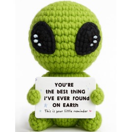 TKGIFTHOT Unique Crochet Alien Decor Gift for Boyfriend, Girlfriend, Anniversary, Valentine's Day, Birthday, Christmas Funny Romantic Gifts for Him Her to My Love Presents