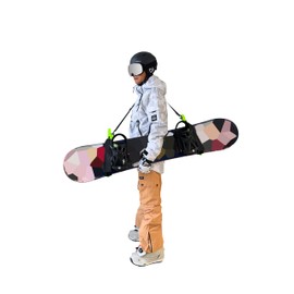 Musbeler Adjustable Snowboard Ski Carrying Shoulder Straps Sling Straps Hold Adjustable Size (Orange 2 Sets + Green 2 Sets)