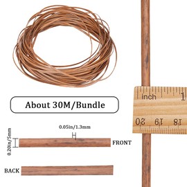 GORGECRAFT 5mm x 30m Rattan Repair Kit Weave Material Plastic Flat Basket Wicker Weaving Reed Synthetic Rattan Woven Knit Furniture Plastic Cane Fix Knit Vinyl for Garden Patio Chair Sofa Box Camel