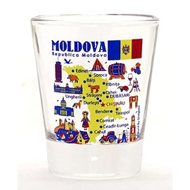 Moldova Landmarks and Icons Collage Shot Glass