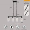 Cainjiazh 4-Light Black Chandelier, Modern Farmhouse-Style Pendant Light Kitchen Island
