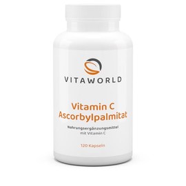 Vitaworld Vitamin C Ascorbyl Palmitate, 200 mg Pure Vitamin C - Bonded to Palmitic Acid, Stomach Friendly Alternative, Slow Release, Vegan, 120 Capsules