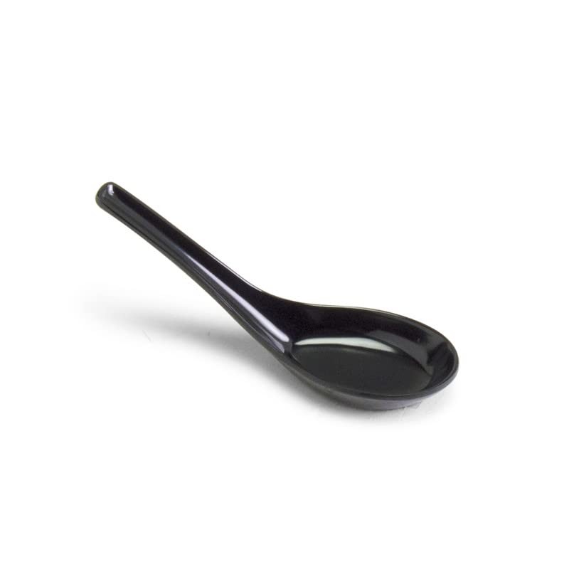JapanBargain 12 Piece Chinese Japanese Wonton Soup Spoons, Black