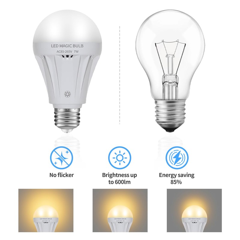 MXhme Rechargeable Light Bulbs with Remote Control Soft Warm(3000K) 2200mAh