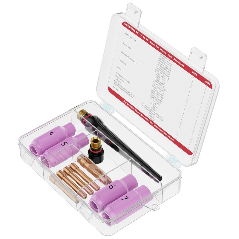 ARCCAPTAIN 11Pcs TIG Welding Torch Consumables Kit Collets Alumina Ceramic
