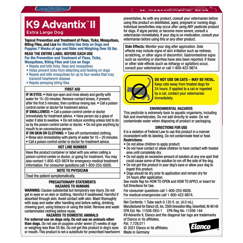 K9 Advantix II XL Dog Vet-Recommended Flea, Tick & Mosquito