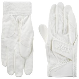 Zett Batting Gloves Impact Zett W-Belt Both Hands High School Baseball Rule Compliant White (1100) Large Size BG419HS