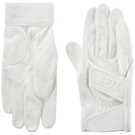 Zett Batting Gloves Impact Zett W-Belt Both Hands High School Baseball Rule Compliant White (1100) Large Size BG419HS
