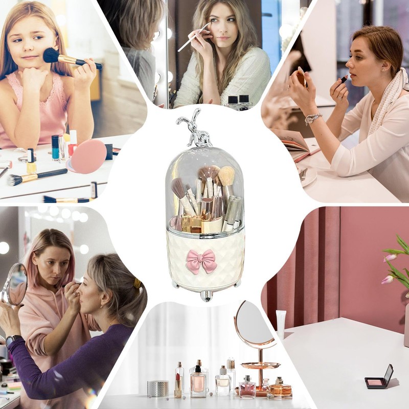 360 Rotate Makeup Brush Holder - 360 Rotating Clear Makeup