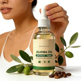 Aceite de Jojoba Puro Prensado en Frío con Gotero 50 mlMultifuncional Aceite Facial,Vegano, No Grasosa, Hidratación y Nutrición Natural, para Piel,