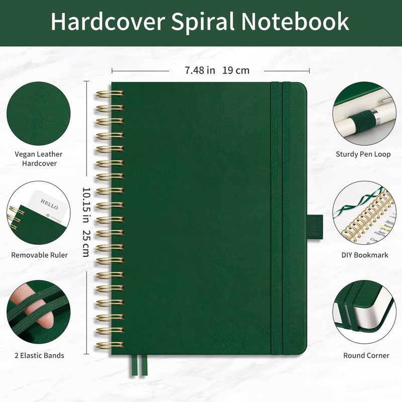 EMSHOI Spiral Graph Paper Notebook - 300 Pages, 100 GSM