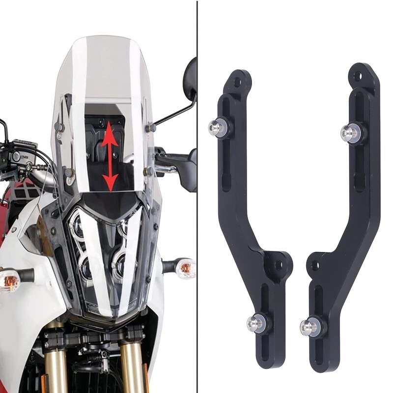 1 Pair Motorcycle Windshield Windscreen Adjusters Kit, CNC Aluminum Alloy