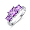 Psiroy 925 Sterling Silver Plated Princess Cut Simulated Amethyst 3