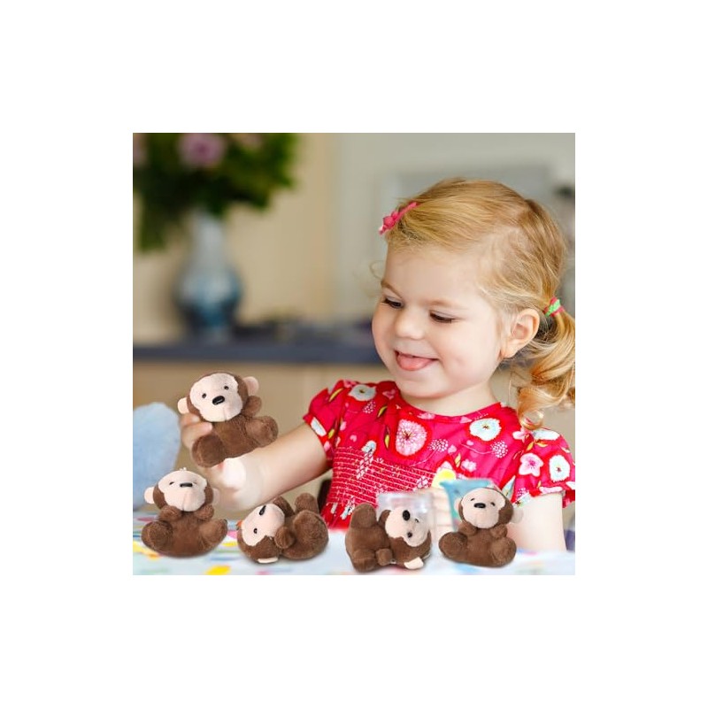 Shappy 50 Pcs Mini Plush Monkey Keychains - Cute Stuffed