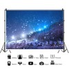 YongFoto 5x3ft Photography Backdrop Christmas Village Night View Trees Snowing