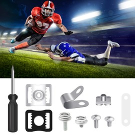 MingQiEven 31 Pcs Football Helmet Repair Kit, Hockey Helmet Replacement Parts, Metal J Clips Visor Clips Screw Nuts with 1 Pcs Screwdriver, Chin Strap Adapter for Hockey, Baseball, Softball Helm