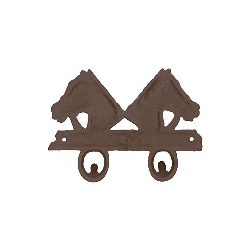 AB Tools Cast Iron Rustic Two Horse Coat Hook Home