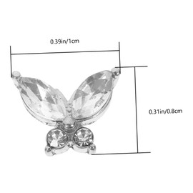 Ipetboom 20pcs Crystal Butterfly Nail Charms for Women 3D Manicure Decorations Colorful Nail Gems for DIY