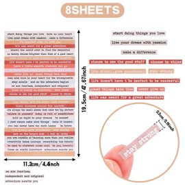 BENOSPACE 8 Sheets Small Talk Stickers, Colorful Vintage Word Phrase Stickers for Scrapbook, Bullet Journal, Planners & More
