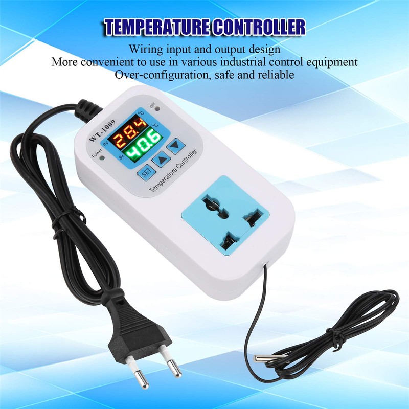 Temperature Controller Reptile Thermostat Switch Socket Dual Display Digital Temperature