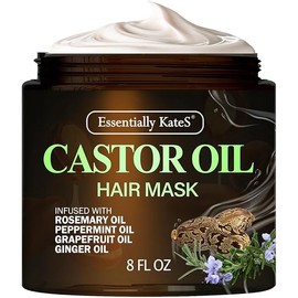 Castor Oil Hair Mask 8 Fl Oz - Infused with Rosemary, Peppermint, Grapefruit and Ginger Oil - Fuller and Thicker Looking Formula - Last Long with Immediate Effect