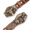 BISON DENIM Western Leather Belt for Men Women Cowboy Cowgirl