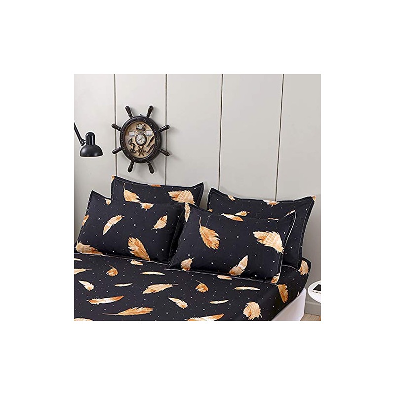 Chickwin Set of 2 Pillowcases, Starry Sky-Feather Pattern, 100% Polyester,