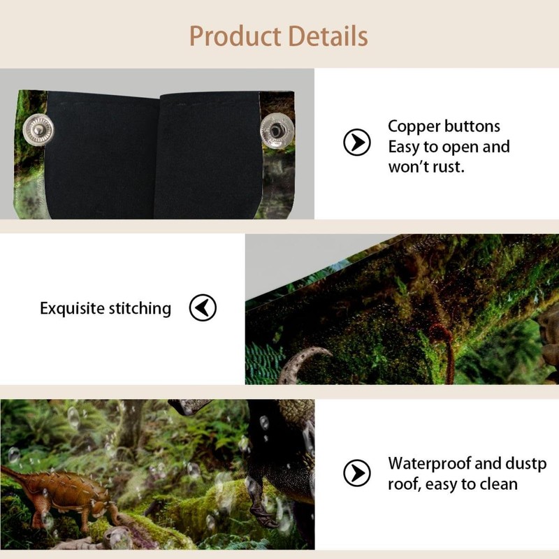 2 Pack Tissue Box Cover Holder, Dinosaurs in Forest Rectangle