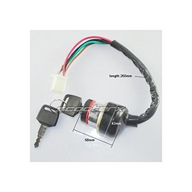 ScooterX 6 Wire Electric ON/Off Ignition Switch with 2 Keys - Fits Many Chinese Scooters, Dirt Bikes, Pocket Bikes, Mini Choppers, Go Karts and More! [1100]