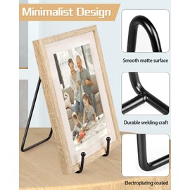Lzerking 6 Pack Display Stands for Picture, 3 Size Black Stand for Display, Metal Holder for Picture, Decorative, Photo, Book (3Inch, 4.5Inch, 6Inch)