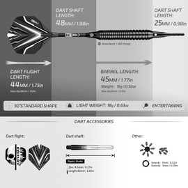 CyeeLife Soft tip Darts Set with Brass Barrel,Professional Darts Plastic Tip,Aluminum/PC Shafts + 6 Flights + 30 Soft Tip + 20 O Ring + 2 Flight Protectors + 1 Dart Case for Electronic DartBoard
