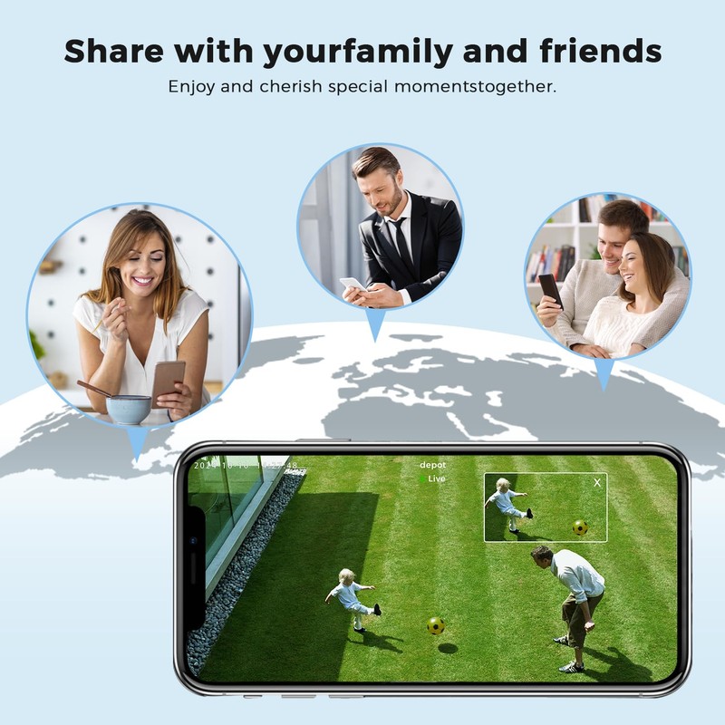 4K 8MP Dual Lens Security Camera Outdoor, 2.4Ghz/5Ghz WiFi 360°PTZ