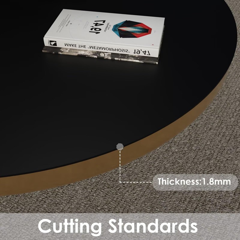 Zinkooat Round Table Pad,1.8mm Thick,Dia.43 Inch,Round Leather Table Cover,Round Table