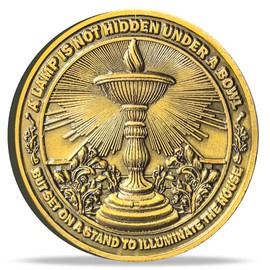 Strugglejewelry Matthew 5:15 Christian Challenge Coin - Illuminating Faith Design with Biblical Verse