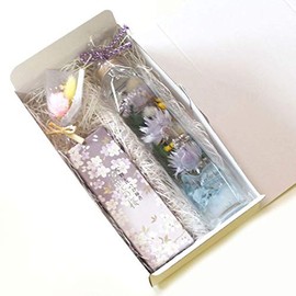 Hz015 Herbarium Chiyo Uno Incense Incense + Bouquet Set, Buddhist Flowers, Bon Festival, First Bon Festival, Buddhist Altar Flower, Gift (7.8 fl oz (200 ml) (Blue)