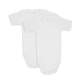 Wellyou Baby Bodysuit Set Of 2 - Child 2 Short-Sleeved White Bodysuit Size 56-62cm, 1-3 Months