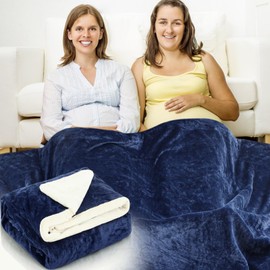 Preboun 108 X 87 Inch Faraday Blanket EMF Protection Flannel Blue