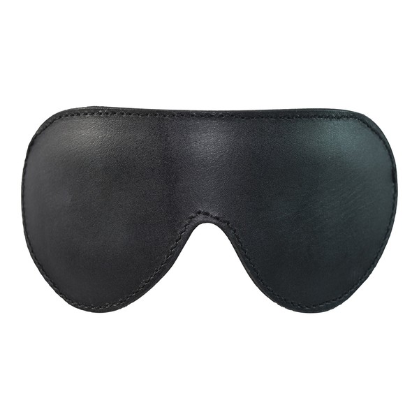 Genuine Leather Padded Eye Mask/Blindfold with Elastic Strap