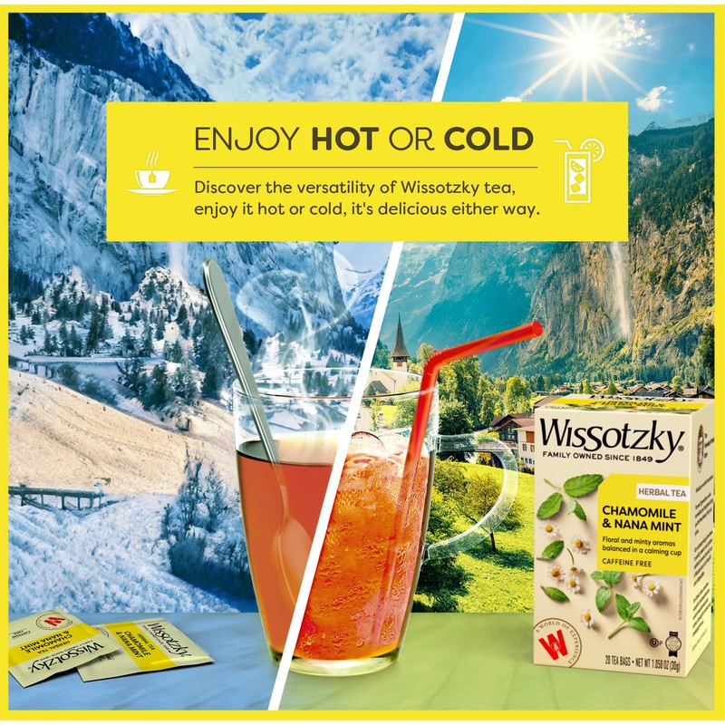 Wissotzky Chamomile Tea with Nana Mint, Herbal Tea, 20 Tea