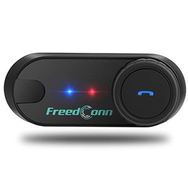 TCOM VB Motorcycle Bluetooth Headset FreedConn Helmet Intercom 2-3Riders Communication System 800M Group Intercom Includes Boom&Soft Mic (1 Pack Upgraded Version)
