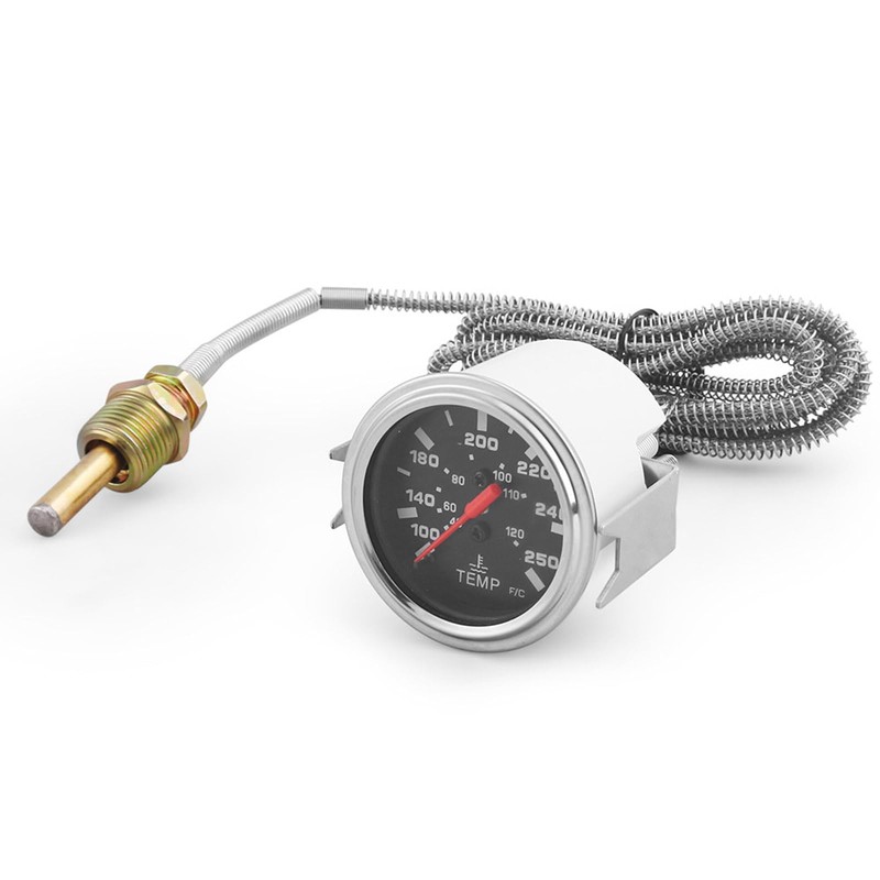 Dyno Racing 2" 52mm 12V Pointer Mechanical Water Temperature Temp