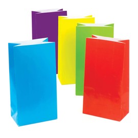 Baker Ross AF384 Coloured Party Gift Bags for Children to Decorate, Embellish and Fill in, Leaf, Assorted, (Pack of 10)