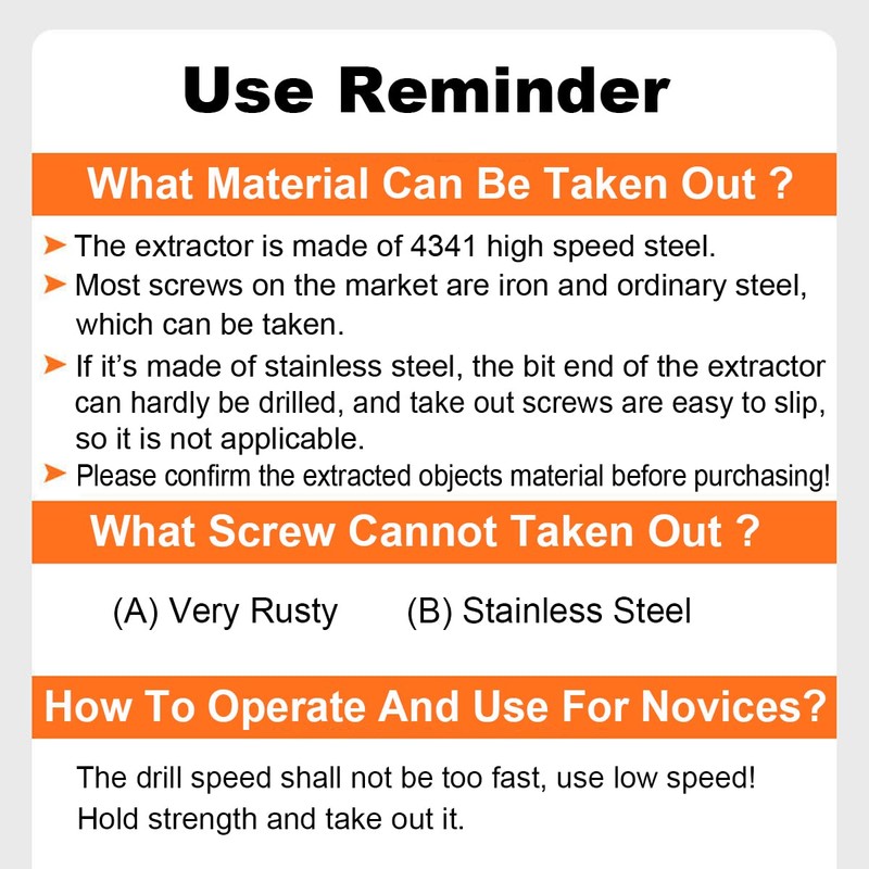 Omninmo Damaged Screw Extractor Kit, Stripped Screw Extractor Set, Titanium
