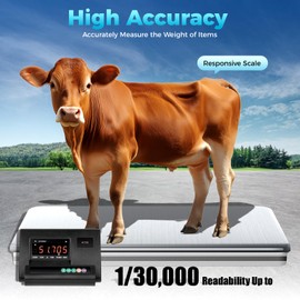 Livestock Load Cell Scale Kit, 2.5T Load 5000lb High Precision Indicator Scale Platform, Load Cell, Stainless Steel Junction Box, for Sheep, Cattle, Pigs, Goats, Dogs