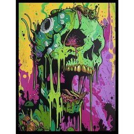 Realm Guard 100ct Textured TCG/MTG Art Card Sleeves (Melting Skull)